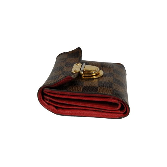 Louis Vuitton Womens Portefeuille Trifold Long Wallet LV Damier Ebene Brown Tan - Picture 4 of 11